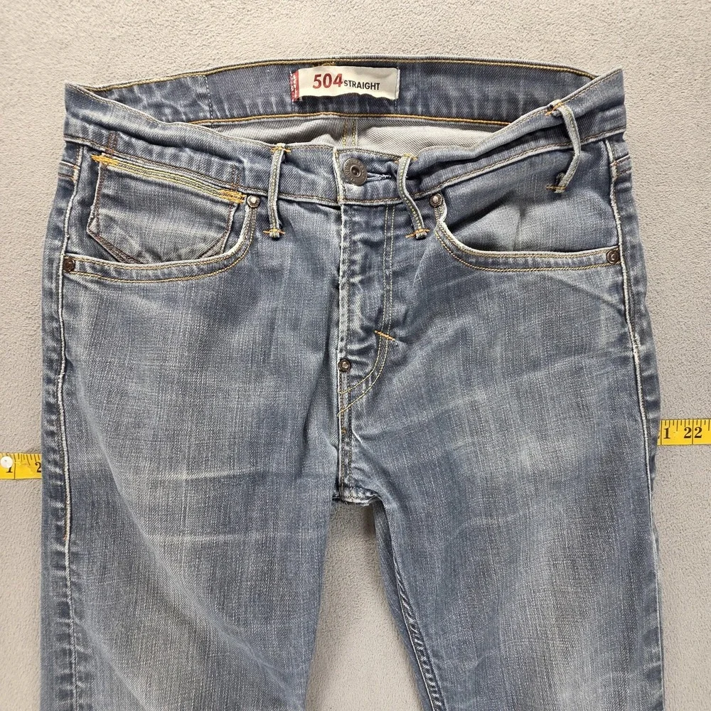 Vintage‎ Levis 504 Jeans Mens 31x32 Blue Straight Engineered Zip Fly Medium Wash